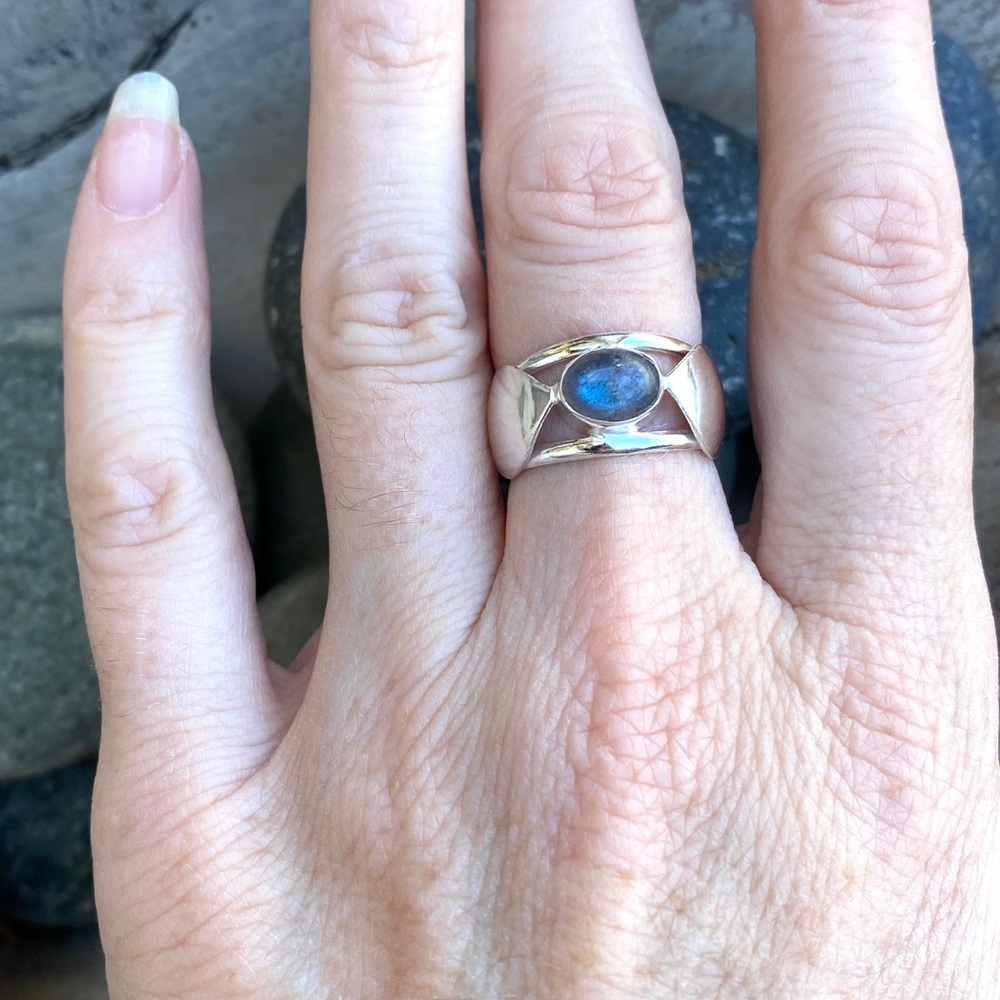 SUNDANCE sterling silver labradorite RING gemstone birthstone stone gem 6.5 gift